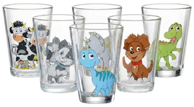 Produktbild von Ritzenhoff & Breker Dino und Hoftiere Kinderbecher-Set 6-teilig