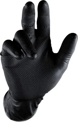 Produktbild von GRIPPAZ Einweghandschuhe Nitril 50´er Box schwarz 50 Stück Gr. 10 (XL)