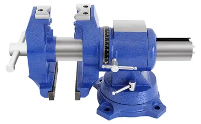 Produktbild von Werkbankzwinge, Schwerlastdesign, 360° Drehung, Blau