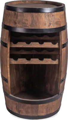 Produktbild von Creativecooper Weinfass Stehtisch - Weinregal - Weinfass - Weinbar - Fass bar - Fass - Mini Bar Regal mit Wine Bottle Holder- Alkohol Shrank - Wein bar - Flaschenregal Holz Regale - Holzfass Deko Hausbar Theke - Fassmöbel - 8X Flashenhalter - Ein Geschenk für ihn - Fassbar Minibar 80cm (Wenge)