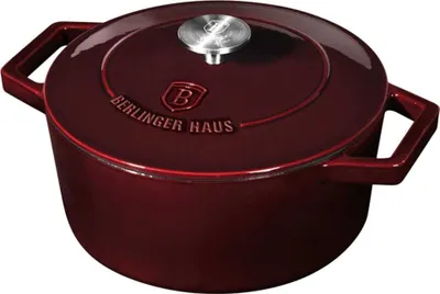 Produktbild von Berlinger Haus BH/6497, Auflaufform, Rund, Eisenguss, Gas, Halogen, Induktion, Burgund, Emaille