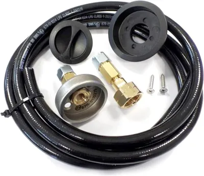 Image de Kit de remplissage de bouteille de gaz LPG, 21,8 mm, avec valve anti-retour, 2 mètres de tuyau, pour camping