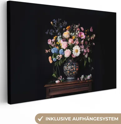 Obrázek produktu pro Obrazy na plátně 120x80 cm - Květiny - Kytice, nástěnné umění, dekorace do obývacího pokoje, obraz