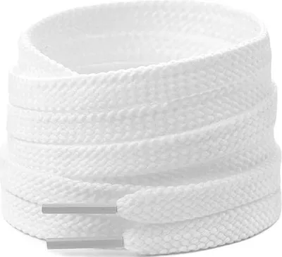 Breite flache Sneaker Schnürsenkel - 10mm - Weiss - 120 cm