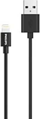 Produktbild von Philips - USB-A zu Lightning Kabel - DLC3106V/03 - iPhone Ladekabel - 2 Meter Kabel - Laden und Synchronisieren - Schwarz