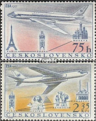 Produktbild von Briefmarken Tschechoslowakei 1957 Mi 1042-1043 (kompl.Ausg.) gestempelt Flugzeuge
