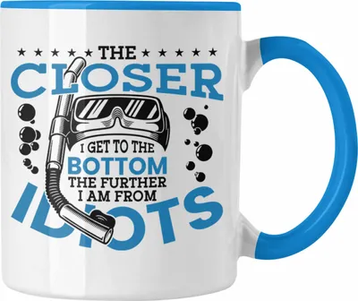 Produktbild von Trendation - Taucher Geschenk Spruch Tasse Tauchlehrer Geschenkidee Profi Taucher Humor (Blau)