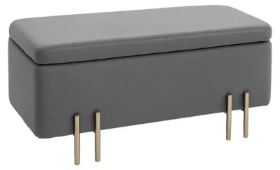 Image de Banc de rangement - Coffre de rangement - Banc - Coffre - Tabouret - Gris foncé - 70 litres de capacité de rangement