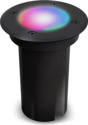 Produktbild von SSC-LUXon Bodeneinbaustrahler KALPA rund schwarz Bodenleuchte Außenstrahler IP67 trittfest & befahrbar Smart LED RGB+W dimmbar