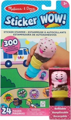 Produktbild von Melissa & Doug Sticker Wow Stempel-Set Eiscreme| Mit 300 Stickern | Nachfüllbarer Sticker-Stempel & 24-seitiger Aktivitätenblock | Für Kinder ab 3 Jahren