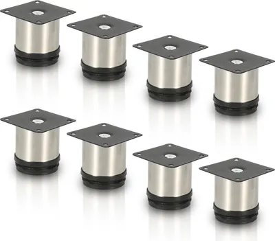 Immagine prodotto di TolleTour set di 8 gambe per mobili set di gambe per tavoli gambe per divani gambe per mobili supporti per divani gambe per armadi gambe per mobili gambe in acciaio inox 50mm