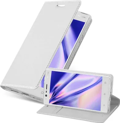 Image de Cadorabo Housse pour Nokia 3 2017 Housse de protection en argent Cover Etui Book Case Booklet