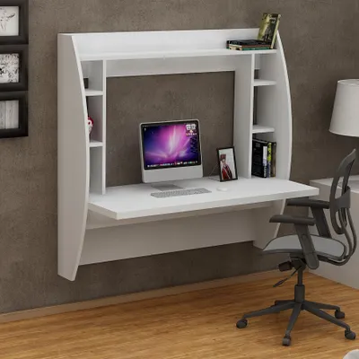 Produktbild von Skye Decor, Buglem - White, Schreibtische, Weiß, 123,6 x 120 x 55 cm