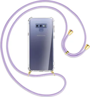 Produktbild von Handykette Backcover-Schutzhülle mit Band (Metall goldfarben) für Samsung Galaxy Note 9 - violett