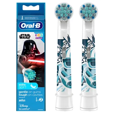 Produktbild von Oral-B Kids EB10 Star Wars – Ersatzbürsten für Kinder – 2 Stück – Extra weich – Für rotierende Oral-B Zahnbürsten