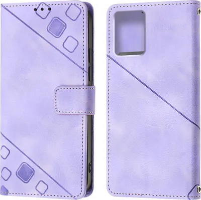 Produktbild von Hülle für Motorola Moto G 5G 2023 Prägung Flip Leder Brieftasche Schutzhülle mit Ständer Lila