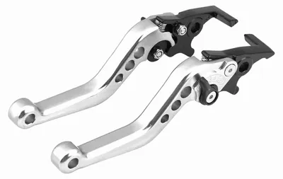 Obrázek produktu pro 1 pár CNC hliníkových brzdových pák s dvojitým kotoučem pro úpravy motocyklů a skútrů, stříbrné