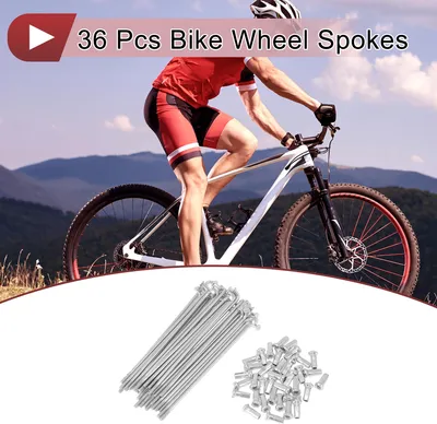 Produktbild von 36 Set 12G Fahrradspeichen 101mm Fahrradspeichen 45 Stahl Verzinkt Silberton