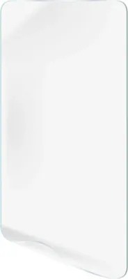A clear, professional studio shot of a transparent hydrogel screen protector, with one corner slightly peeled back.