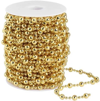 Immagine prodotto di Perle artificiali 20 metri - Oro/Argento - Flessibili - Leggere - Ideali per decorazioni fai-da-te - Collana