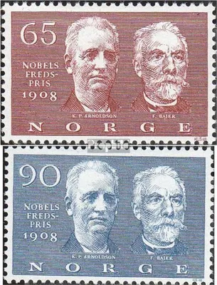 Produktbild von Briefmarken Norwegen 1968 Mi 576-577 (kompl.Ausg.) postfrisch Friedensnobelpreisträger 1908