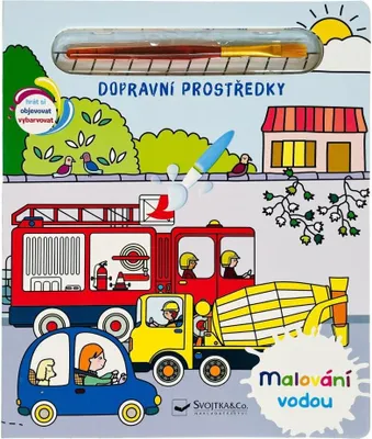 Produktbild von Wassermalerei Ausmalbilder für Kinder mit verschiedenen Fahrzeug-Motiven, 10 Seiten