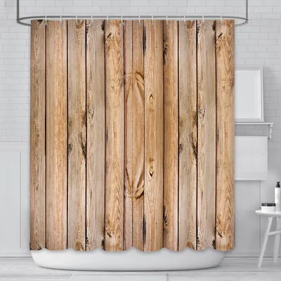 Image de Omgoods - Rideau de douche rustique - Imperméable, avec 12 crochets