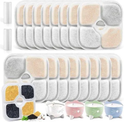 Produktbild von Kattendrinkfilter 18-pack, L-filter mit 2 Schläuchen, dreifach Filter-System mit Harz und Aktivkohle