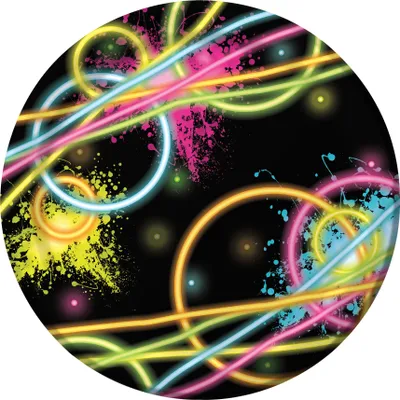 Produktbild von kleine Pappteller Glow-Party 8 Stück - Einheitsgröße