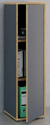 Produktbild von VCM Holz Büroschrank Ordner Aktenschrank Büromöbel Schrank Salia 3-fach Breite 30 cm Drehtür
