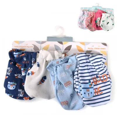 Produktbild von Cangaroo Babyhandschuhe Tibby 4er-Set Fäustlinge, 100% Baumwolle, ab Geburt blau
