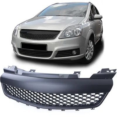 Kühlergrill Sportgrill Schwarz Waben Gitter für Opel Zafira B 05-08 – Produktansicht