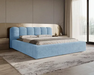 Produktbild von Chilly Möbel Design Bett Capri - Komfort Polsterbett mit Bettkasten, Metallrahmen, Stauraum und gepolstertem Kopfteil 200x200 cm / Monte / Hellblau