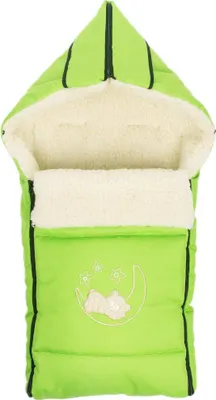 Produktbild von Winter Fußsack für Kinderwagen Babyschale Schlittensack Wollesack Baby Fußsack Kuschelsack Winterfußsack 40 x 90 cm (Grün)