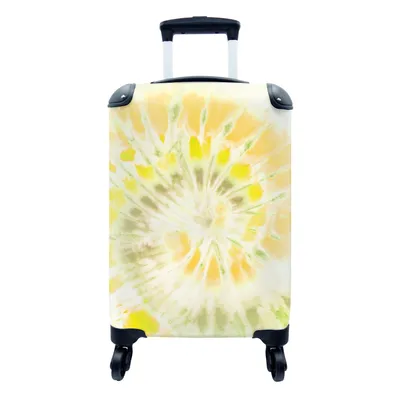 Produktbild von MuchoWow® Koffer Handgepäck Trolley Rollkoffer Kleine Reisekoffer mit 4 Rollen - Krawattenfärbung - Gelb - Orange - Cabin Size < 55x40x23 cm & 55x40x20 cm - Fotokoffer - Kabinenkoffer - Boardgepäck - Reise-Box - Reisekoffer - Reisegepäck - Koffer mit Bild - Trolley für Kinder