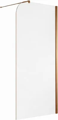 Image de Paroi de douche italienne Clear - 120 x 195 cm - Cuivre brossé - Droite - LUCIA