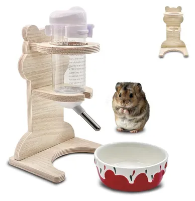 Hamster Trinkflasche mit Ständer, 125 ml, mit Futternapf