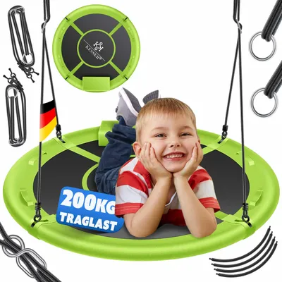 Produktbild von KESSER® Nestschaukel 60cm Tellerschaukel Hängeschaukel Rundschaukel Schaukel verstellbar Garten-Schaukel Kinderschaukel Indoor - Outdoor-Schaukel für Kinder & Erwachsene