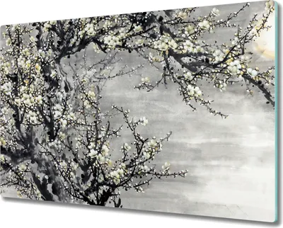Produktbild von Coloray Schneidebrett Herdabdeckplatte 80x52 cm Kochplattenabdeckung Küchenbrett Hackbrett - Baumzweige Sonnenblumen