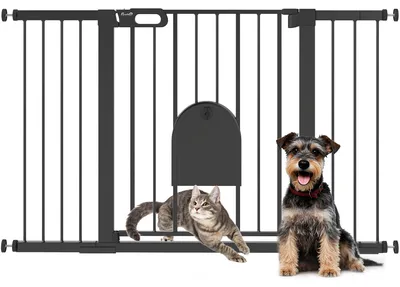 Produktbild von PawHut Hunde Absperrgitter Schutzgitter Türschutzgitter Stahl Schwarz