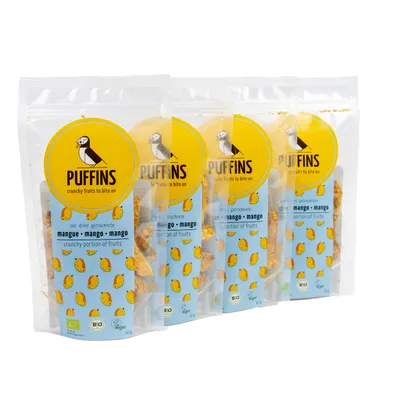 Produktbild von PUFFINS Getrocknete Früchte Trockenobst Trockenfrüchte - Mango Set 4x 40g