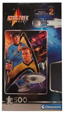 Obrázek produktu pro Clementoni 35141 Puzzle – Star Trek: Kapitán Kirk a Spock – Hvězdná loď Enterprise, sada puzzle, dětské puzzle, 500 dílků