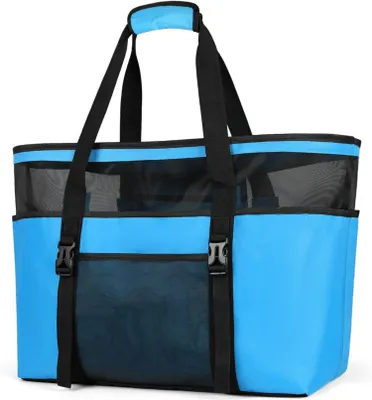 Produktbild von Strandtasche XXL Damen Wasserdicht mit Reißverschluss in Blau