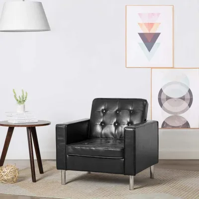 Image de Maison Exclusive - Fauteuil noir 75 x 70 x 75 cm, similicuir