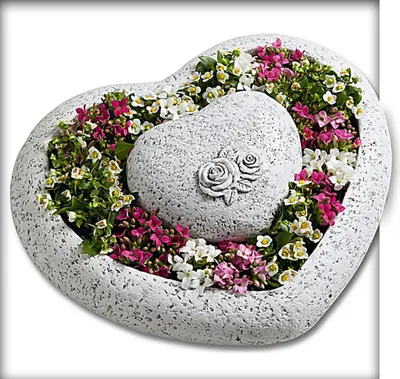 Produktbild von Pflanzschale Pflanzgefäss Herz Garten Blume Grab Rose Grabschmuck