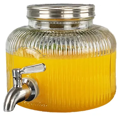 Productafbeelding van Elzusha - Glazen Drankdispenser met RVS Kraan 2.5 Liter