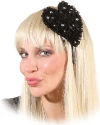 Produktbild von O23996 schwarz Damen Minihaarreif Paillettenhaarreif