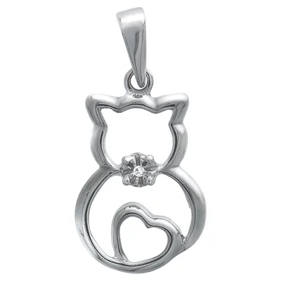 Produktbild von F Anhänger 925/- Sterling Silber 2,3cm weiß Zirkonia weiß 358240962