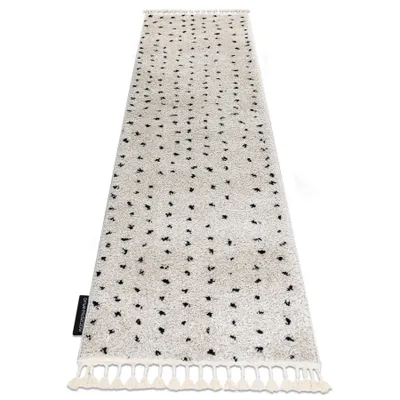 Zdjęcie produktu dla Dywan, Chodnik BERBER SYLA B752 kropki krem - do kuchni, przedpokoju, na korytarz beżowy 70x200 cm