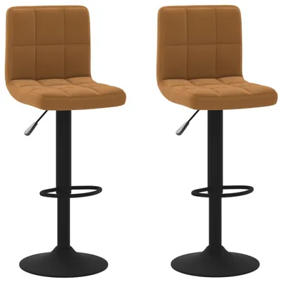 Image de Tabourets de bar lot de 2 marron velours